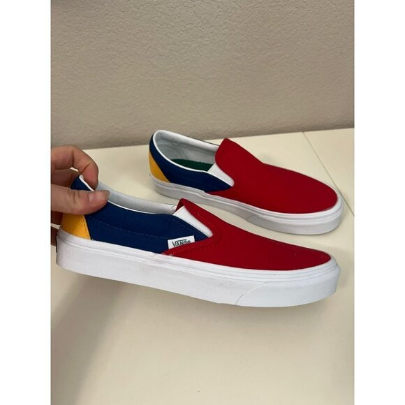NEW Vans | Classic Slip-On Red‎ Blue Yellow Sz M6/W7.5 - Picture 3 of 6